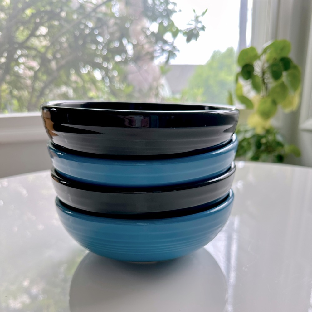 Fiestaware Bistro Bowl- Medium size 2 Slate and 2 Peacock Blue, all great shape